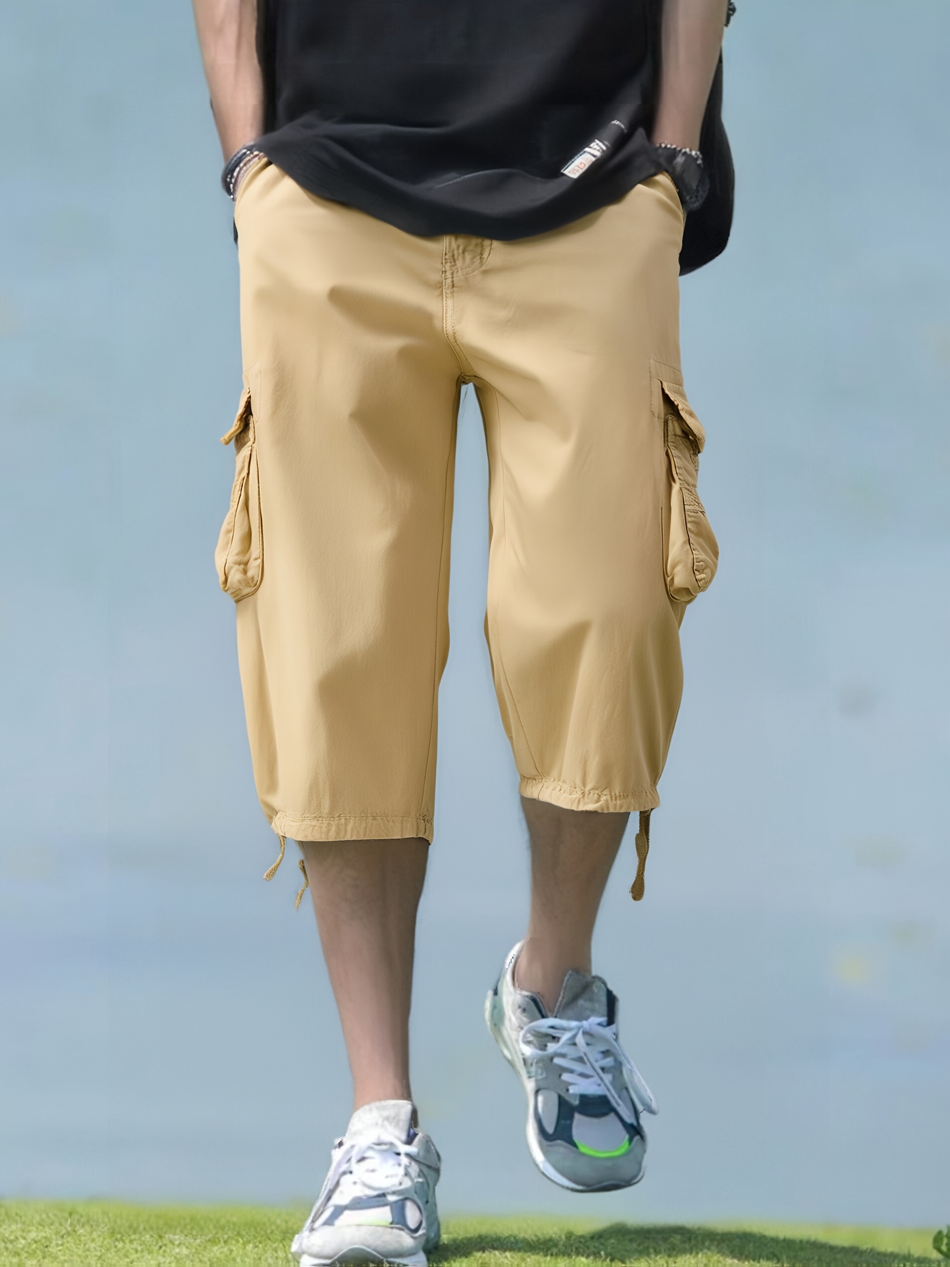 pantalones cortos carga algodón color hombre Temu Spain