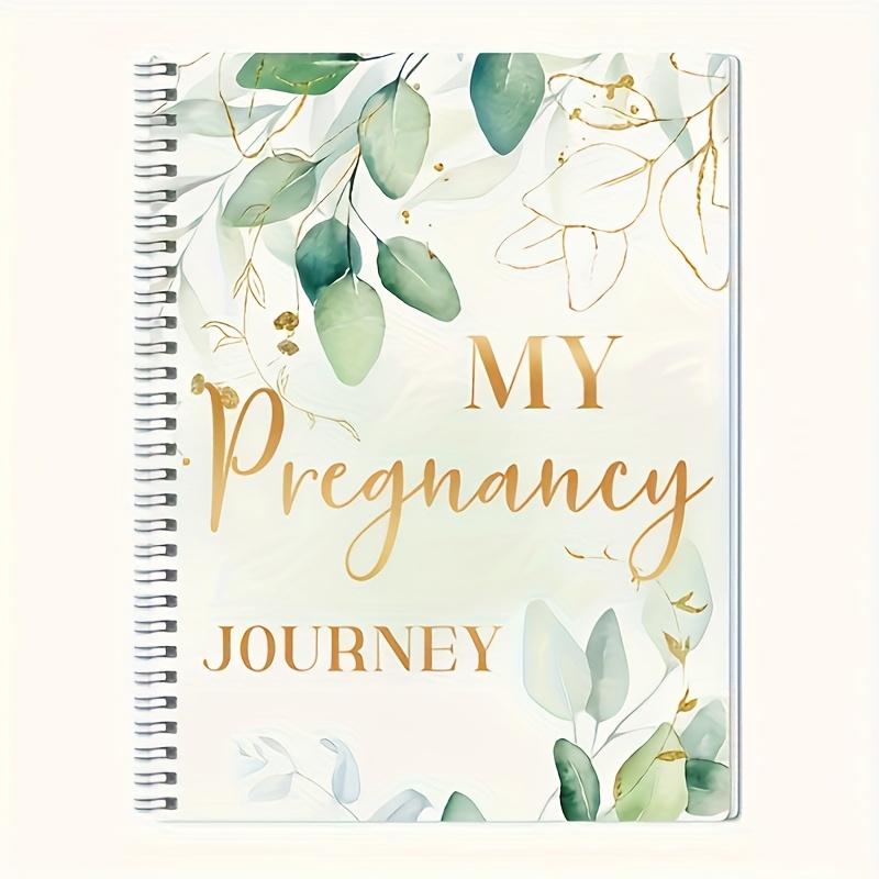 My Pregnancy Journey Purple Floral Spiral Bound Journal & Planner for Expecting Moms - Watercolor Design with Golden Accents, Weekly Pregnancy Tracker, Prenatal Appointment & Meal Planner, Memory Keepsake for New Mothers