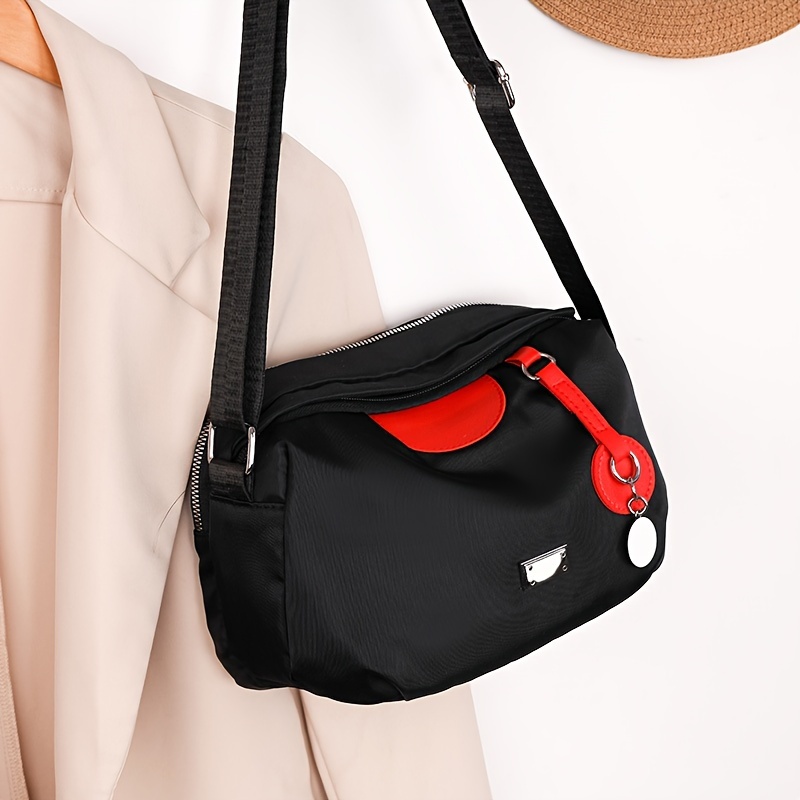 

Minimalist Nylon Crossbody Bag, Handbag With Adjustable Strap And Zipper Closure, Shoulder Bag For Use