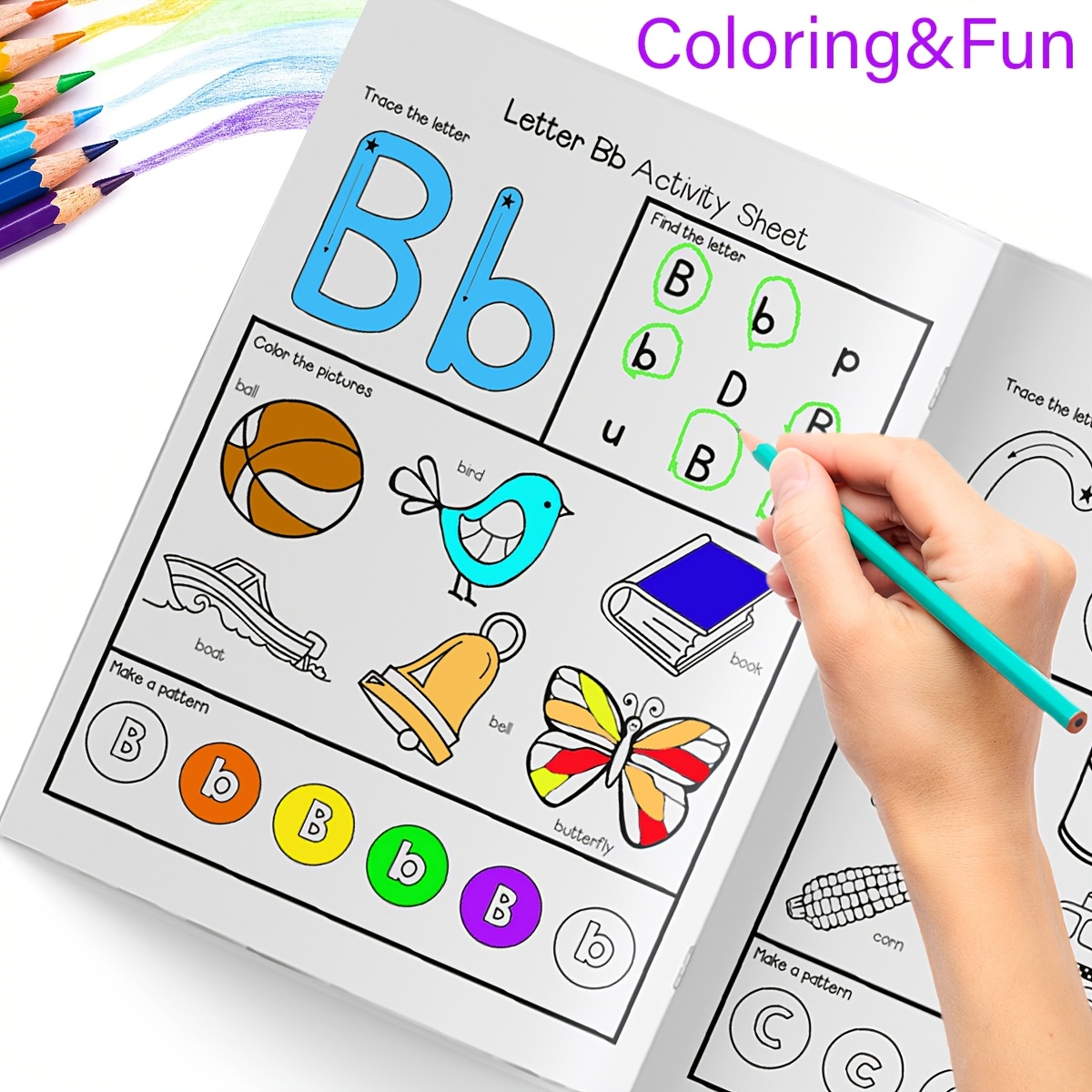 1pc Alphabet Book Series Engaging Word Practice Sheets for Each Letter