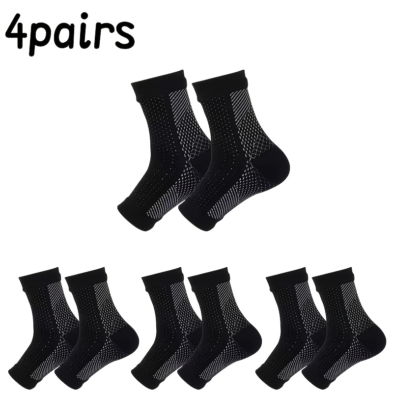 TEMU 4 Pairs Open Toe Compression Socks/suitable For Yoga/outdoor Sports/toe Socks Anti Slip Function/sweat Absorbent And Moisture Wicking/sports