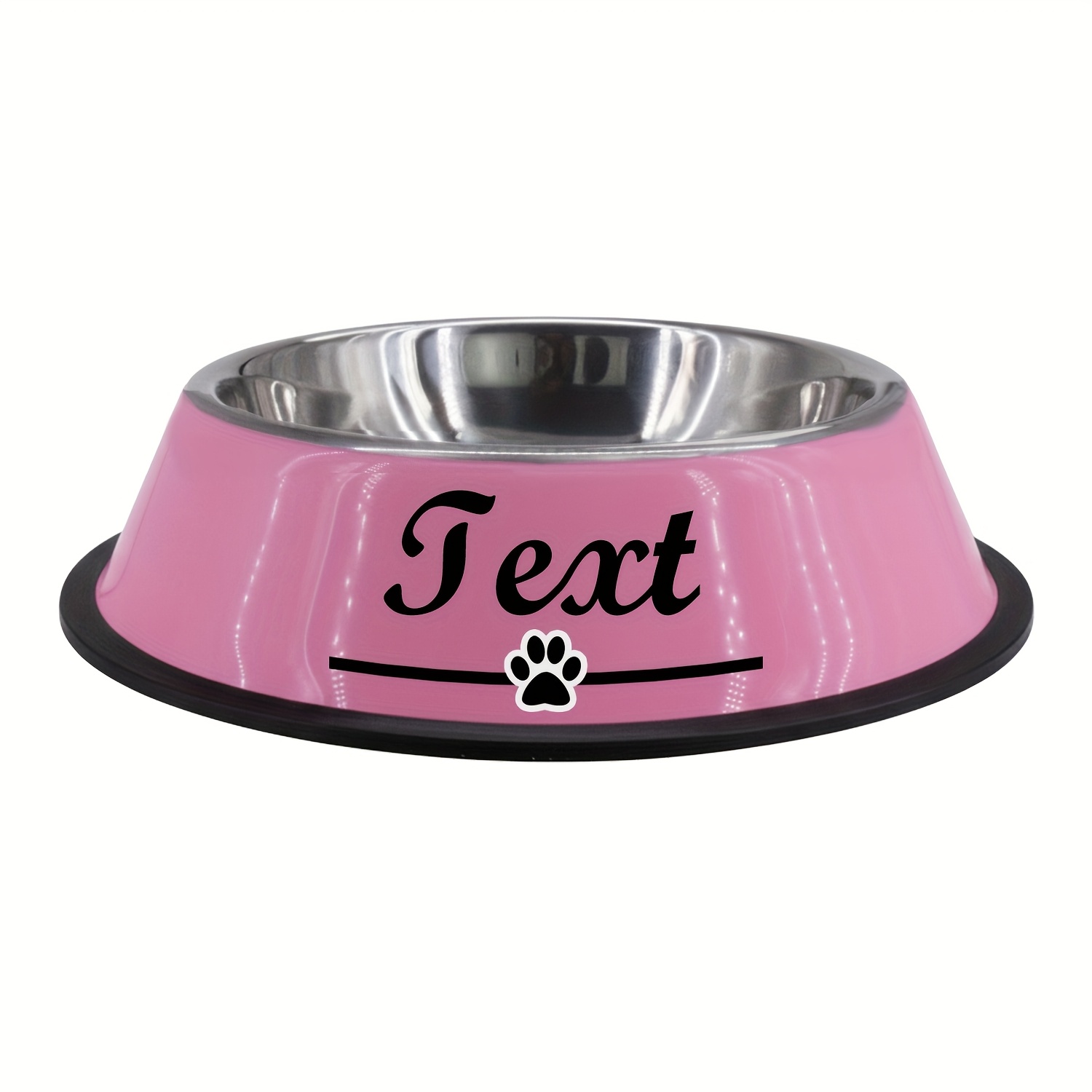 TEMU [customized] Personalized Stainless Steel Pet Bowl With Custom Name For Cats And Dogs Anti Slip Food And Easy-clean Nice Gift For Pets, Without