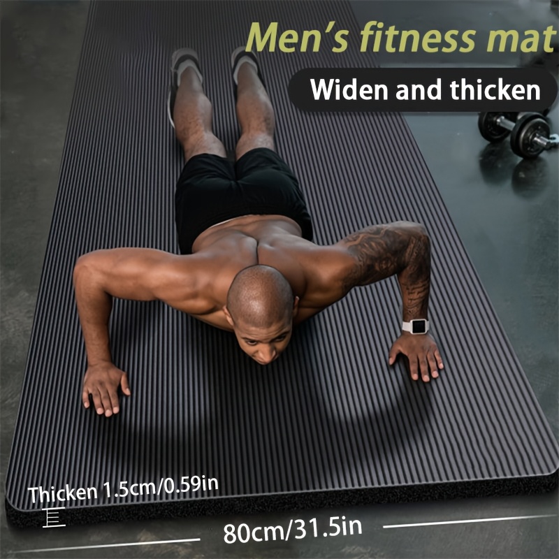 Ultra-Thick Ultra-Wide Non-Slip Yoga Mat, Width 31.5 Inches Thickness 0.59 Inches, Unisex, High-Density NBR Material, Su