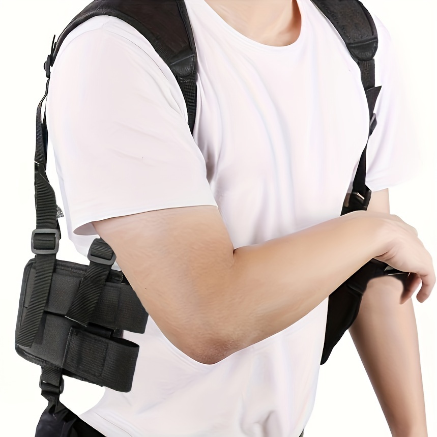 

Adjustable Vertical Holster - Multi Functional Concealed Stand For Outdoor Activities, Shoulder Or Hiking Double Shoulder Vest Bag
