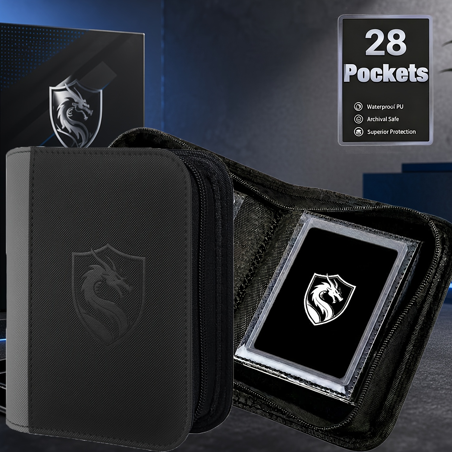 TEMU Classeur à cartes portable mini 1 poche, 14 pages intérieures avec 28 poches, album de cartes à collectionner, petit porte-cartes, classeur à