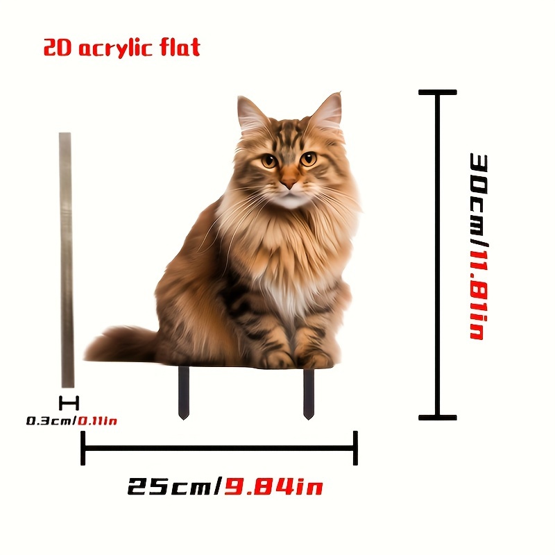 

Charming Acrylic Cat Garden Stake - Cute Pet-themed Outdoor Decor For Yard, Lawn & Patio