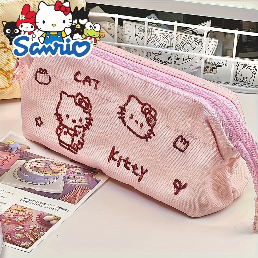 Sanrio 3D Pink Hello Kitty Pen Pencil Case Bag Pouch Box Zip Around