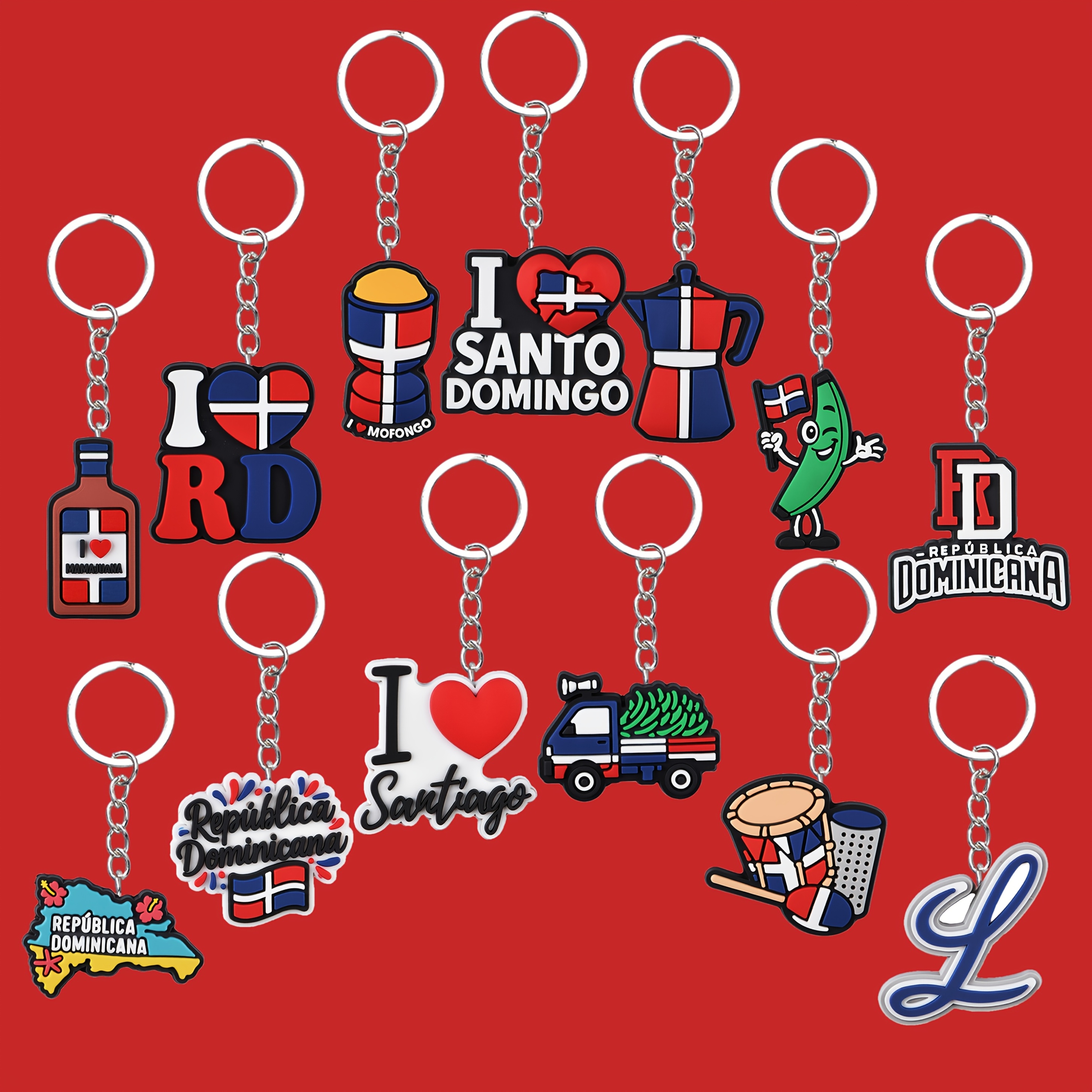Dominican Republic Keychain Suitable For Men Women Teens - Dominican-themed Round Key With Dominican Republic Flag Colors (or ) - Cultural Gift For Purses, Bags, Christmas, Birthdays & Dominican