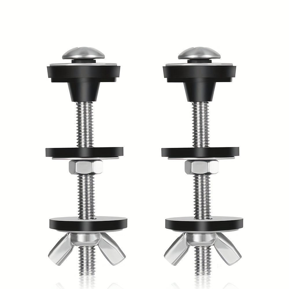 TEMU Kit de Repuesto de 2 Piezas para Tornillos Universales del Asiento del Inodoro, Tuercas y Juntas de Goma para de Inodoro Resistentes, Tornillos