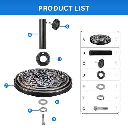 17 72 heavy duty 24 2 lbs resin umbrella stand base with adjustable clamps for 1 49 1 89 poles rust proof round base antique bronze celtic for patio garden deck lawn base for outdoor umbrella patio decorative base sturdy umbrella support umbrella pole holder