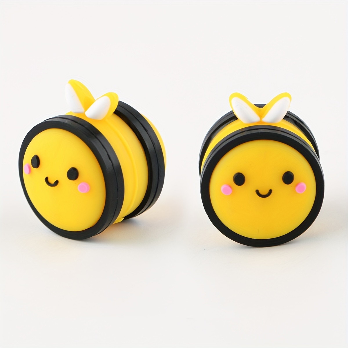 

Silicone Bee Beads 5-pack - 3d Animal-shaped Charm For Diy Jewelry, Bracelets, Keychains, And Crafts