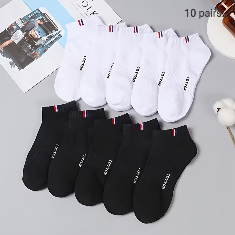 TEMU 10pcs Breathable No-show Socks - Comfortable, -wicking Athletic Socks For