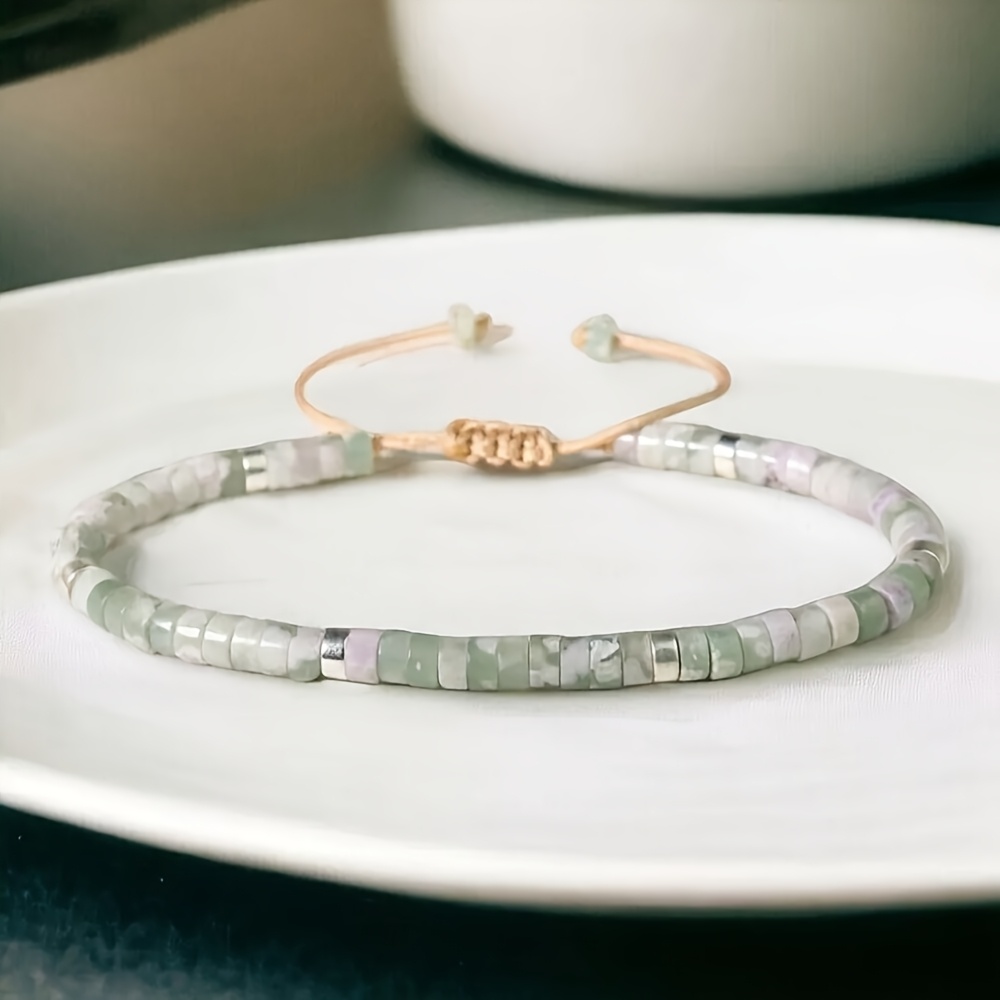 Agate Beads, Measuring 2x4mm, Perfect For A Delicate And Elegant Bracelet Suitable For Everyone - A Great Birthday Present