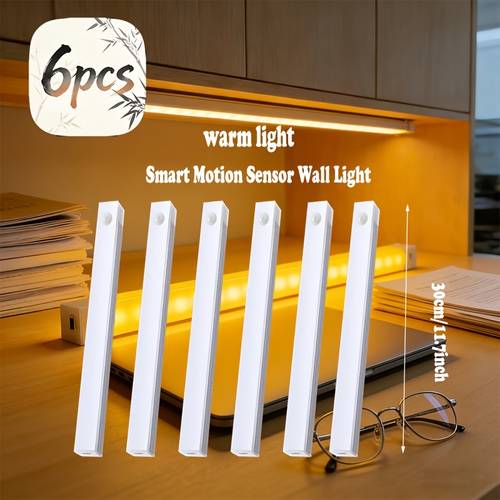 6pcs set sensor under cabinet lights for home lighting for wardrobes cupboards magnetic installation suitable for bedrooms living rooms dormitories eye led under cabinet lights holiday housewarming gifts