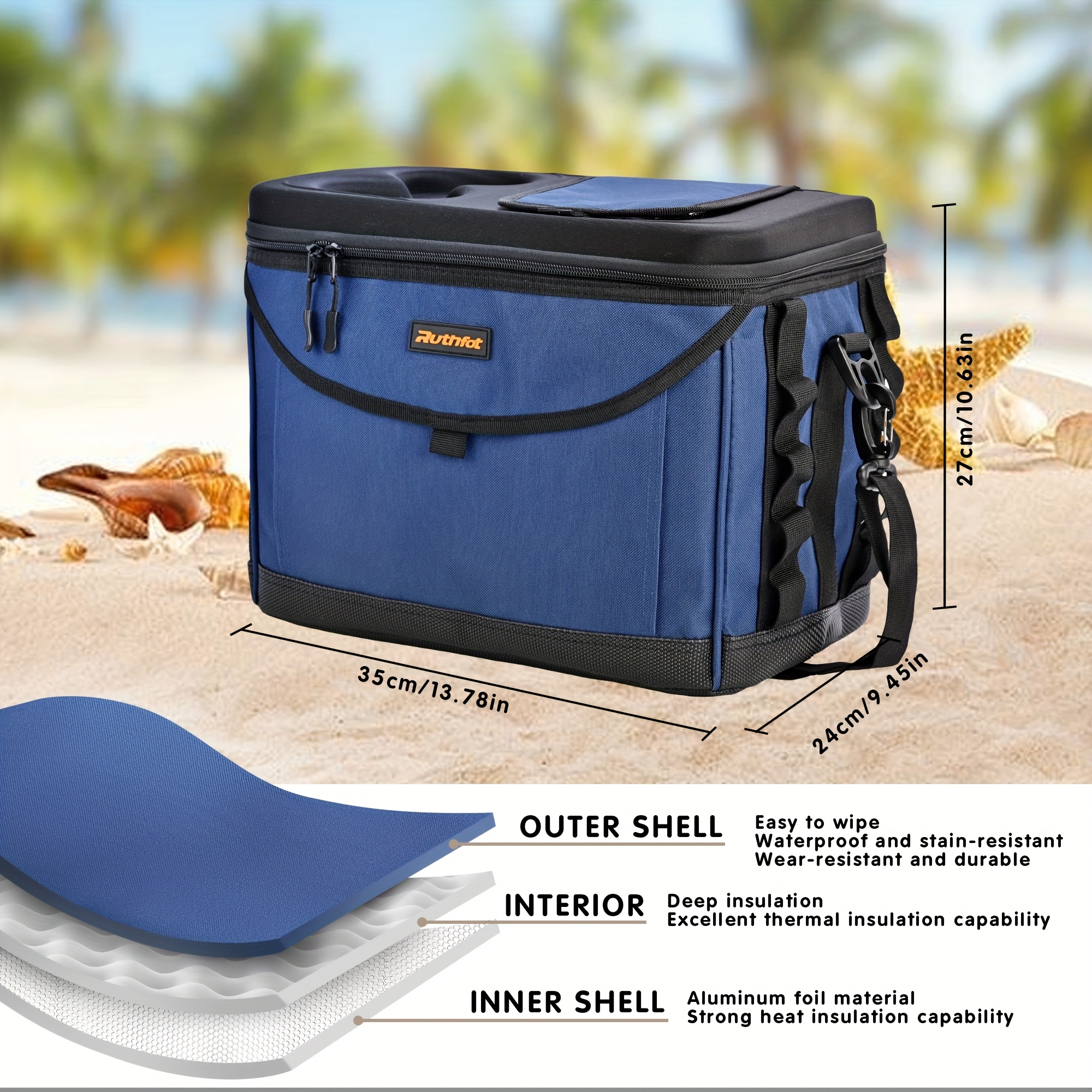 Equipped With Cup Holder Insulation Bag, Hardtop Single Shoulder Camping Bag, Suitable For Both Male And Female Hiking Bags, Effectively Providing Long-lasting Insulation And Ensuring The Freshness Of Various Foods