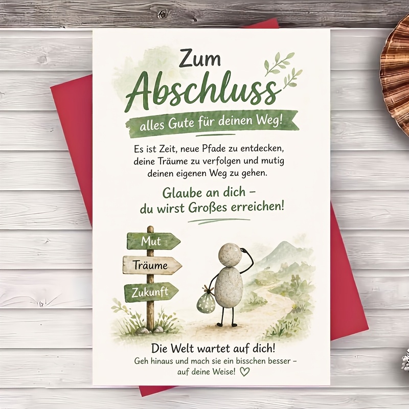 1 Envelope And 1 Greeting Card Inspirational Graduation Card For Friend Or Family Encouragement And