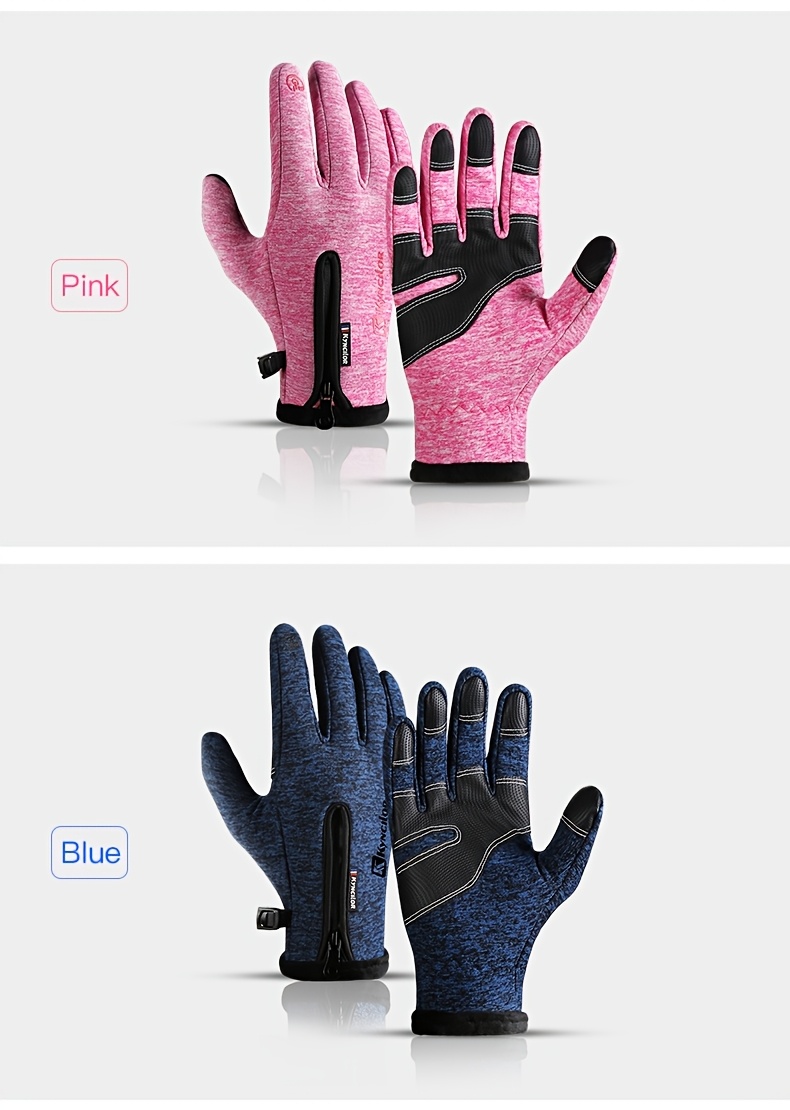 Men'S And Women'S Thickened Fleece Gloves for Outdoor Sports in Autumn And Winter, Suitable for Sensitive Touch Screens, Warm for Skiing And Cycling.