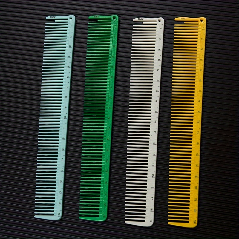 

Professional Hairdressing Combs With Measurements, Durable Plastic Barber Combs For Home And Salon Use, Precision Cutting Guide Hair Combs, Assorted Colors