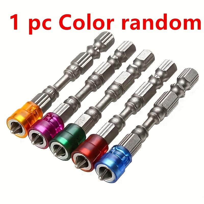 1pc Random Color Magnetic Drill Bit, Durable S2 Steel , 65mm Size, Hexagonal Handle, Electric Screwdriver Industrial Tool, Hexagonal Style, Suitable For Professionals, Mechanics, And .