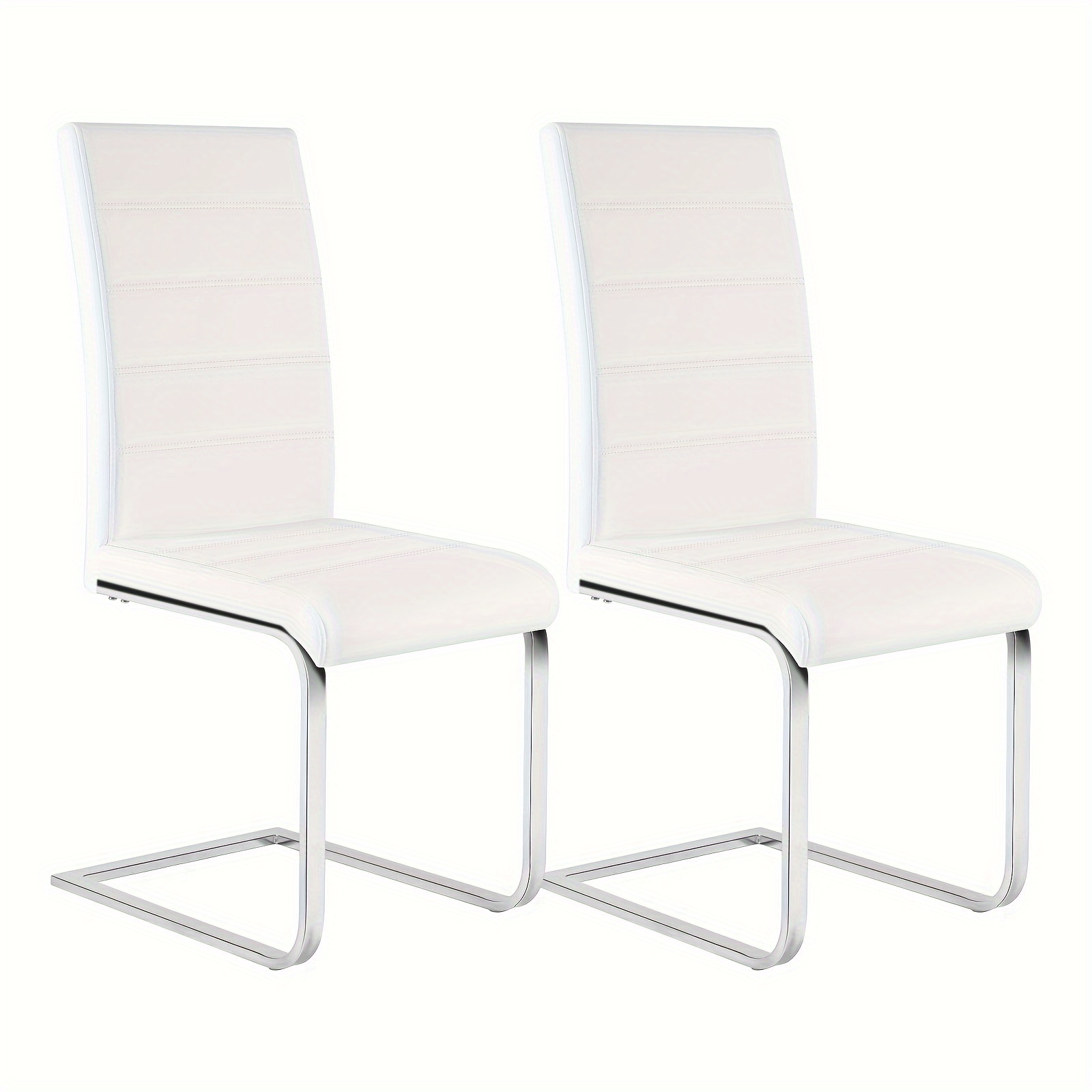 Image of 2pcs Dining Room Chairs Swivel Chair Cantilever Chair Kitchen Chair Upholstered Chair High Back Faux Leather For Dining Room Table Room And Office