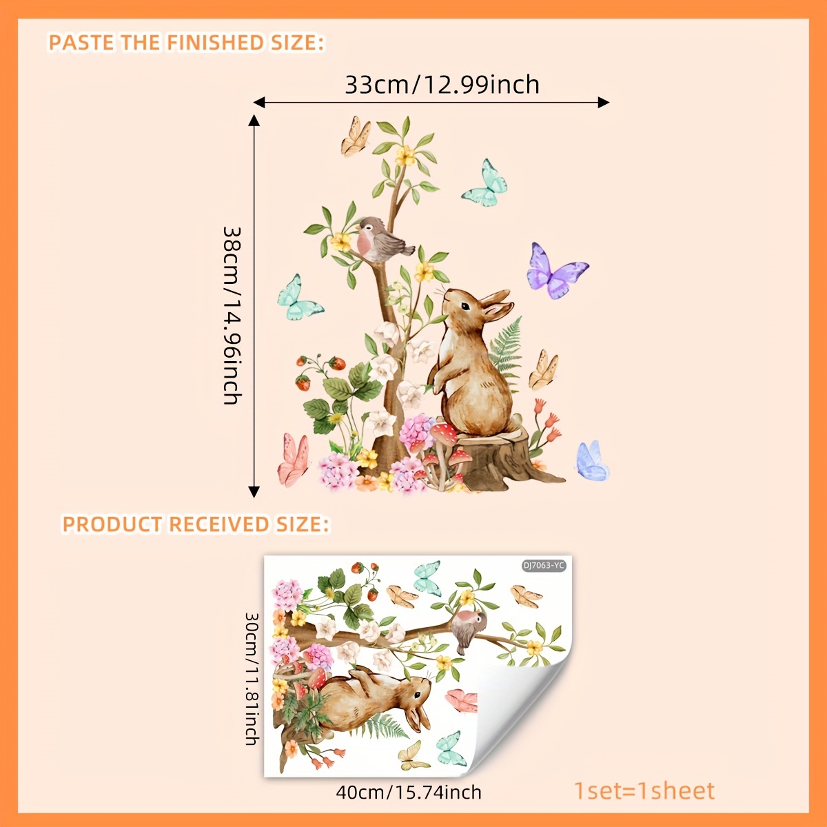 E-shop Ein 30*40 cm Blumen Schmetterling Fenster Dekoration Glas Statik Klebeaufkleber, Doppelseitiges Sichtbares Muster (DJ7063-YC)