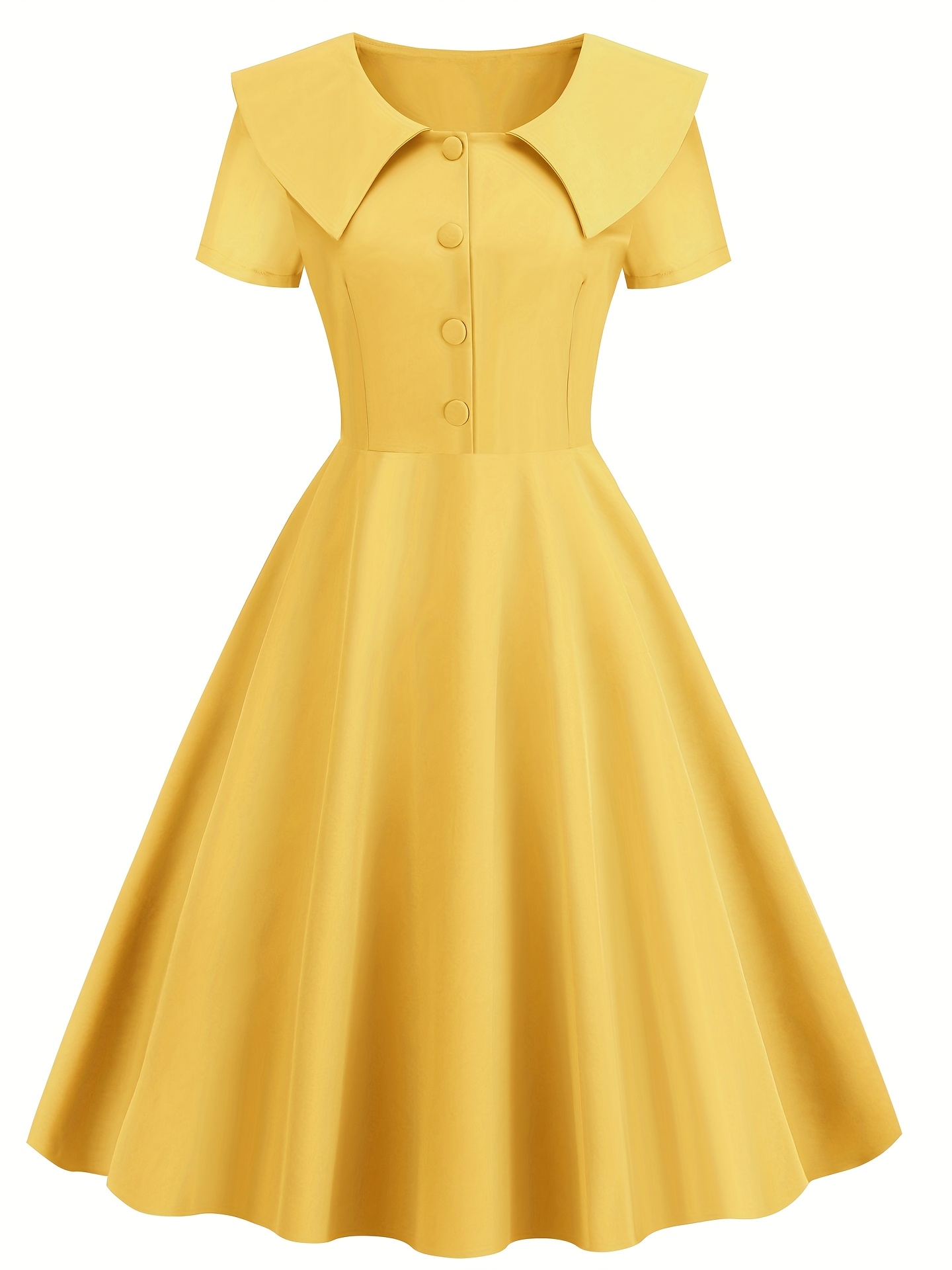 elegant vintage dress a collar a full skirt retro styling
