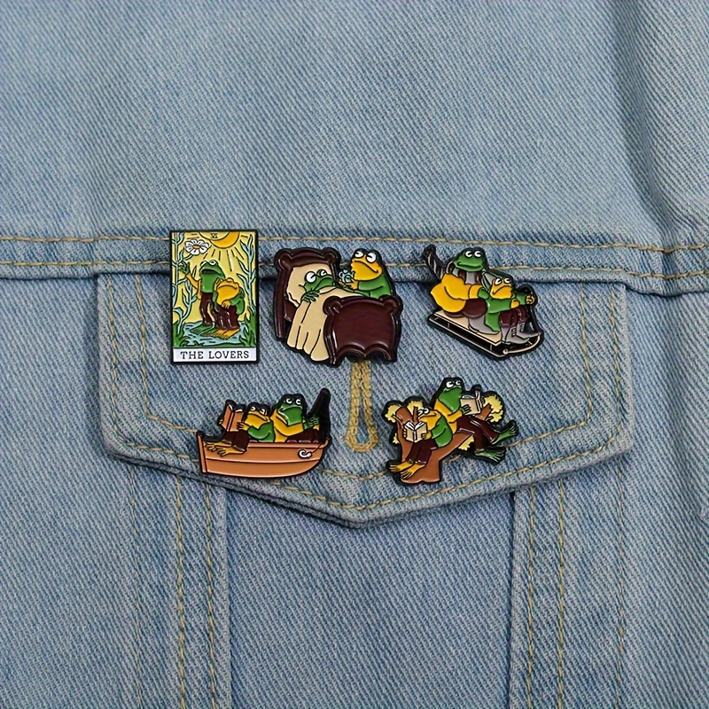 

1pc/5pcs Cute Brooch Lovely Frog Design Enamel Badge Suitable For Men And Women Perfect Backpack, Jeans, Coart, Hat Pin
