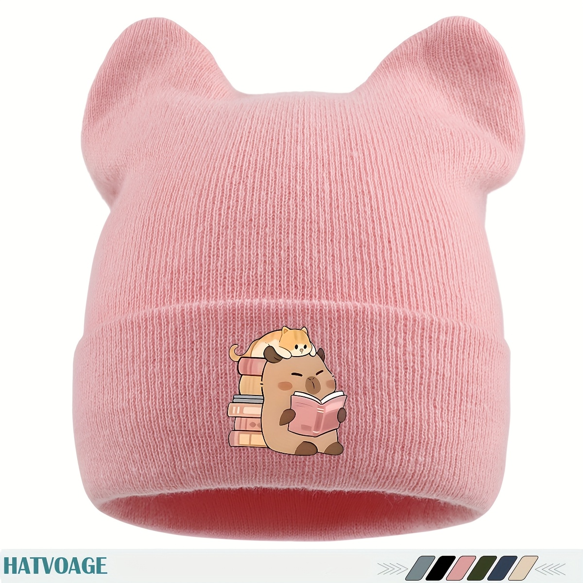 TEMU 1pc Capybara- Kingdom Cross Fashionable Christmas Winter Hat - Warm Beanie For , Breathable Stretch Winter Cap For Outdoor Activities, Skiing,