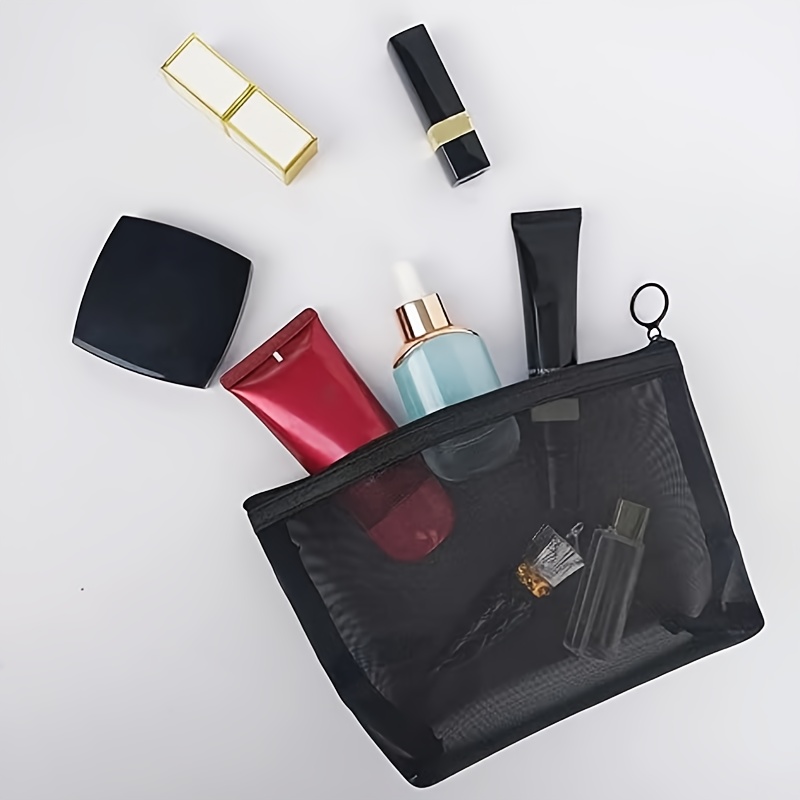 3pcs, Mesh Cosmetic Bag, Mesh Storage Bag, Pencil Pouch