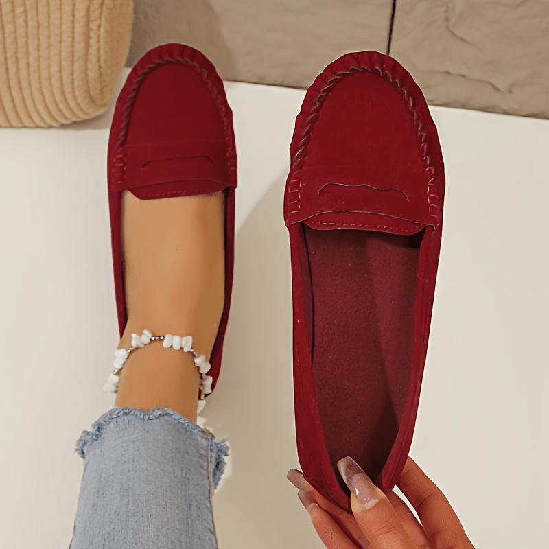 TEMU Mocassins à enfiler, décontractés, élégants, stylés, confortables, résistants à l', chaussures plates pour femme, chaussures pour femme