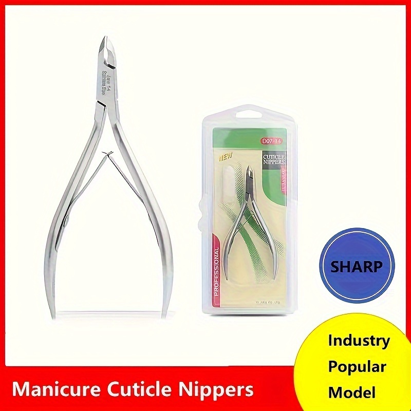 

1pc, Stainless Steel Manicure Cuticle Nippers, Professional Grade, Sharp Precision Dead Skin Removal, Salon-quality Nail Care Tool, D03-14/d07-14 Model, Acetone-free