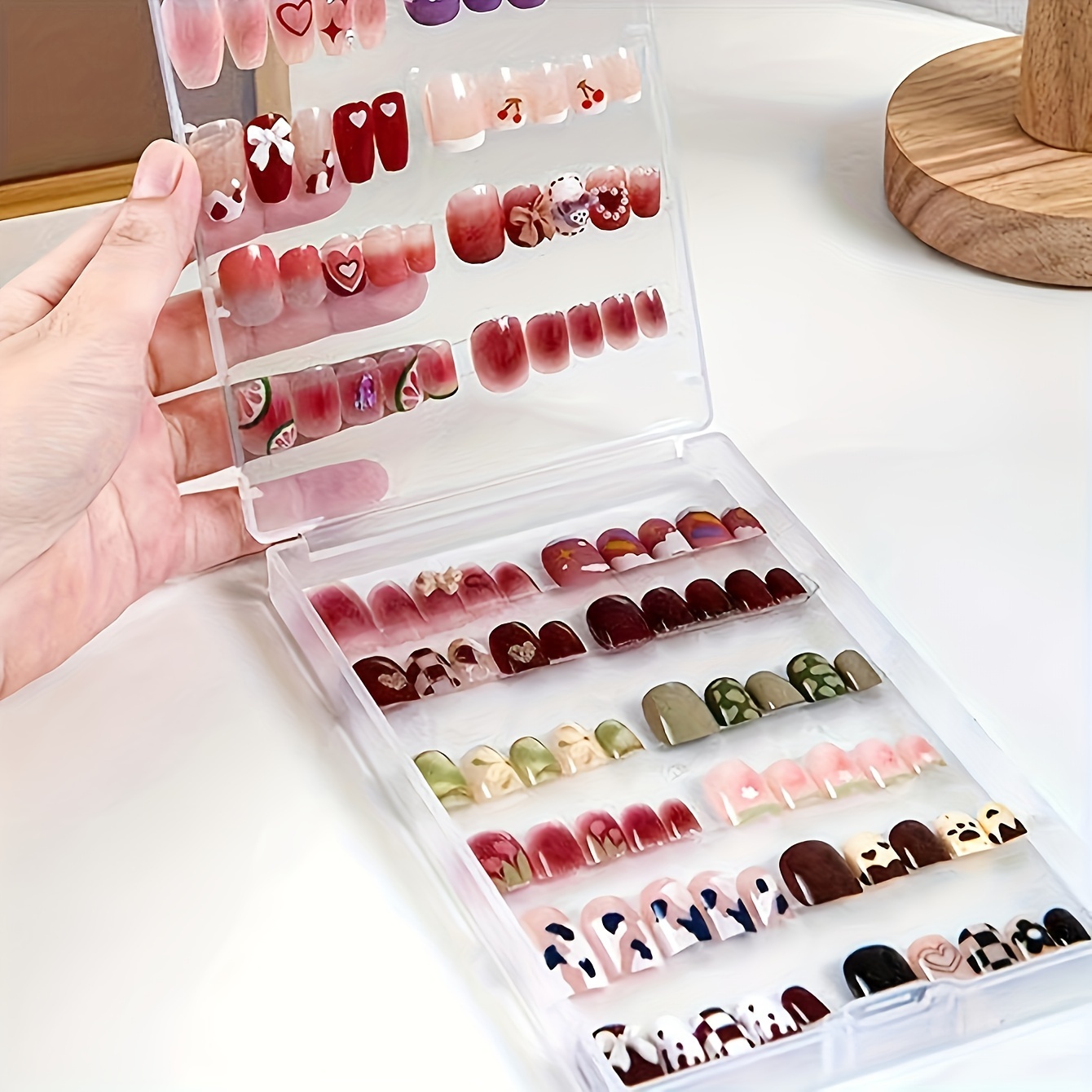 Simple Nail Sticker Storage Box Nail Art Display Case - Temu