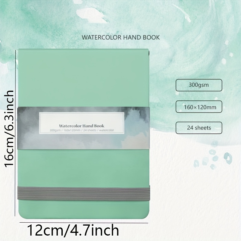 TEMU 5.5/6.29 Inch Watercolor Book Travel Watercolor Notebook Portable Sketchbook 300g Watercolor Paper Watercolor Book Medium Coarse Grain