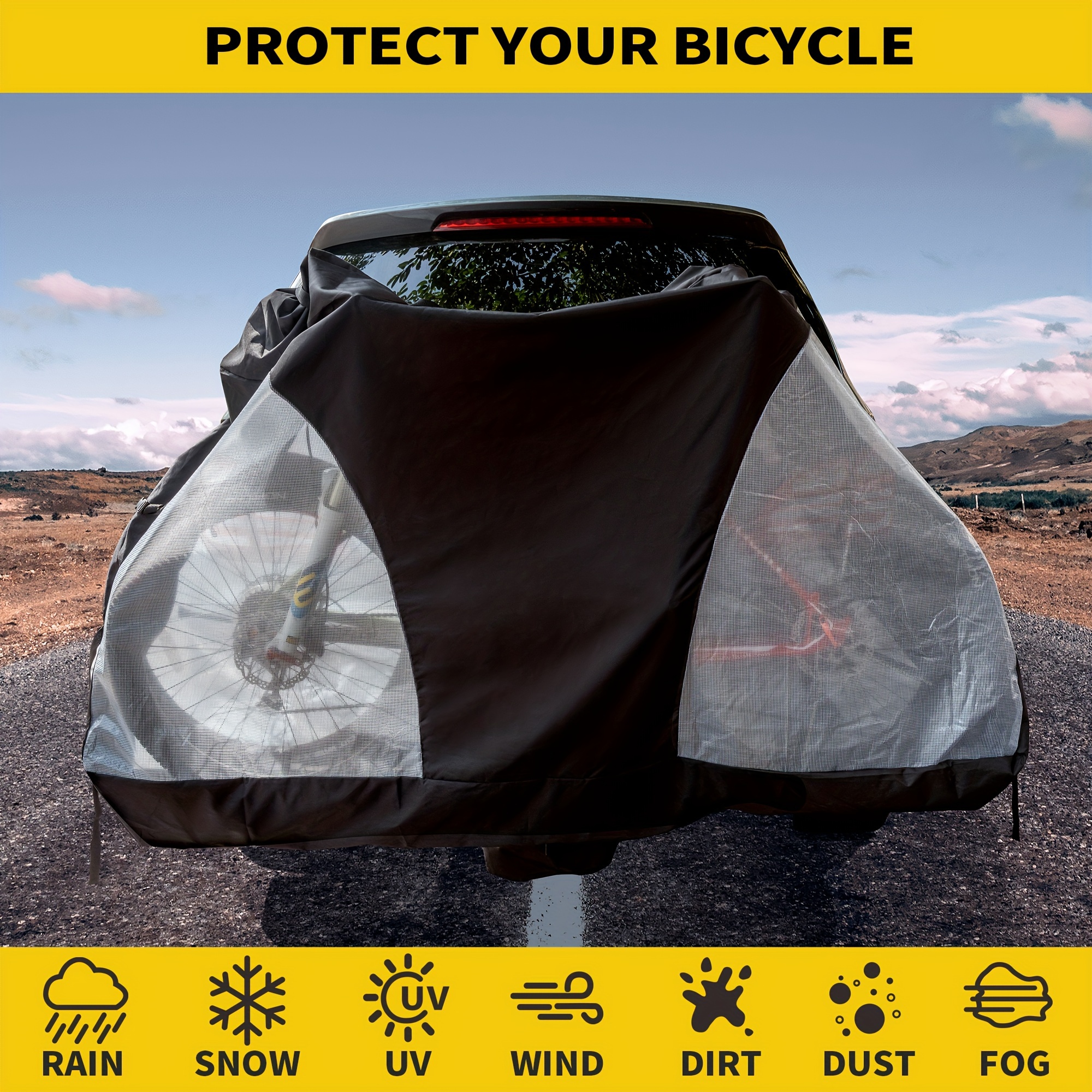 

Waterproof Bicycle Cover For 2-3 Bikes, Outdoor Weather Protection, Large Bike Tarp With Durable Material And Snap Fastener Design