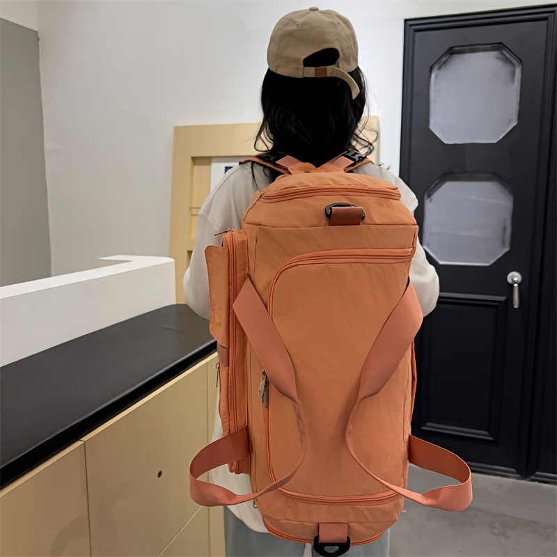 Bolsa de viaje de tres en uno 2025, Bolsa de equipaje, Separación seca y húmeda multifuncional de gran capacidad para viajes cortos, Bolsa de yoga, Puede ser atada a la maleta, Almacenamiento plegable, Compartimiento independiente para zapatos, Mochila transversal