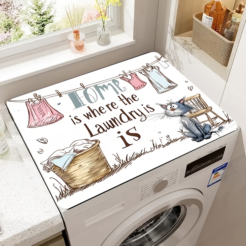 TEMU 1 Housse de protection pour lave-linge et sèche-linge | Durable, absorbante, anti-poussière, facile à nettoyer, multifonctionnelle pour la