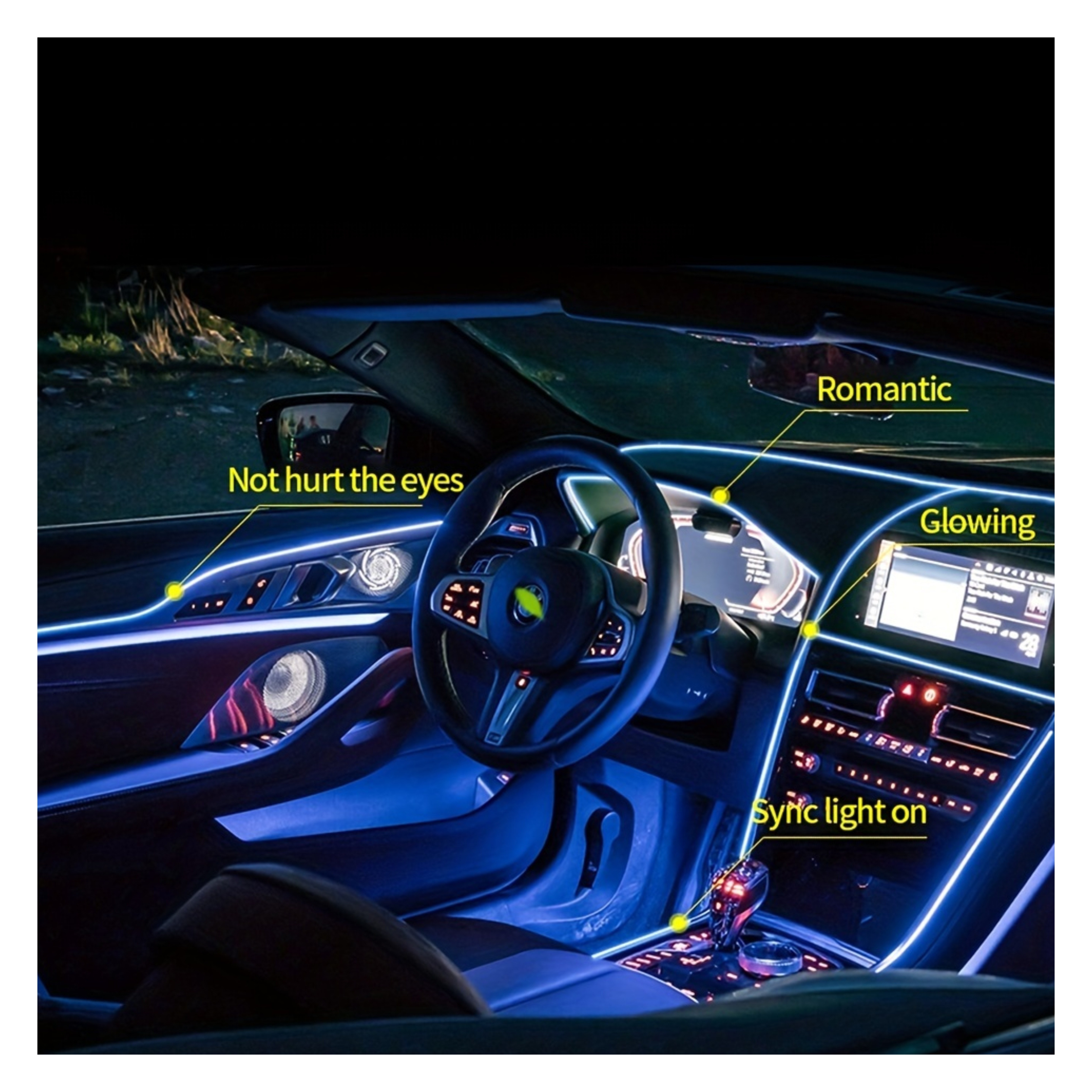 Car Interior Led Decorative Light El Neon Light Strip - Temu