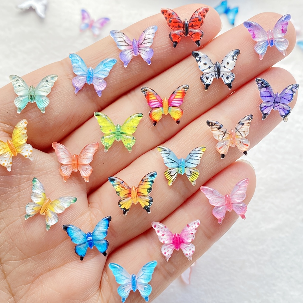 

30/50pcs Set Of Sparkling Resin Nail Charms - For Diy Nail Art, Jewelry Crafts, Wedding Decor, Insect Theme Embellishments