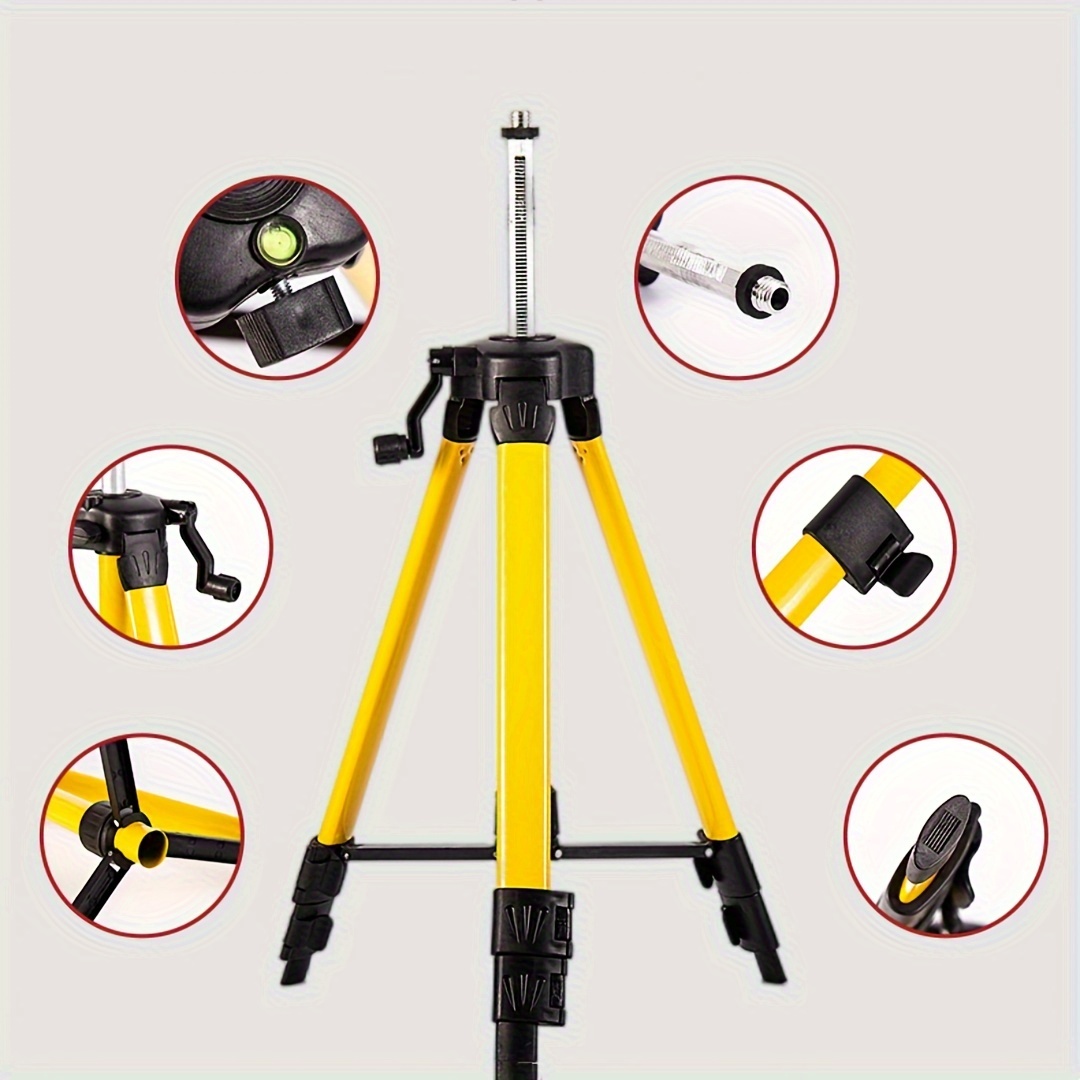 

Adjustable Metal Tripod Stand For Leveling Instruments With Calibration Function-compatible With Laser Levels, Iron Alloy Construction, Height Range 40-92cm