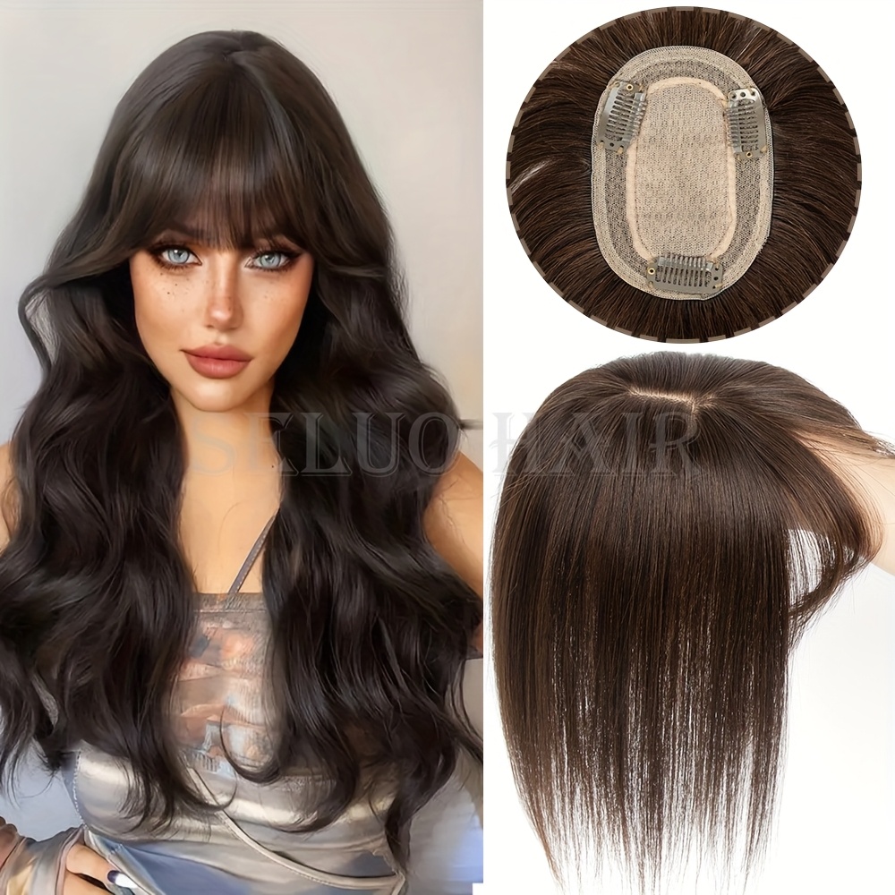 12 Inch Human Hair Topper, 2 Clips, Realistic Scalp, Thinning Hair Solution Amazon.com : 12 Inch Human Hair Toppers for Women Hair Real  main image 2