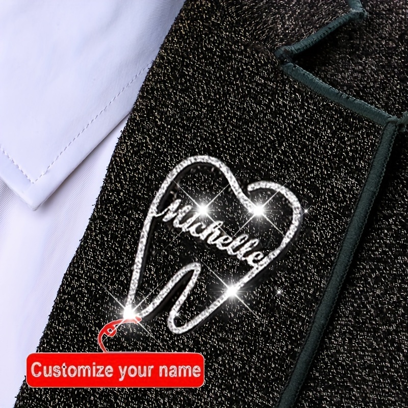 

[top-] Steel Dentist Nameplate Brooch - Personalized , Groomsmen For &