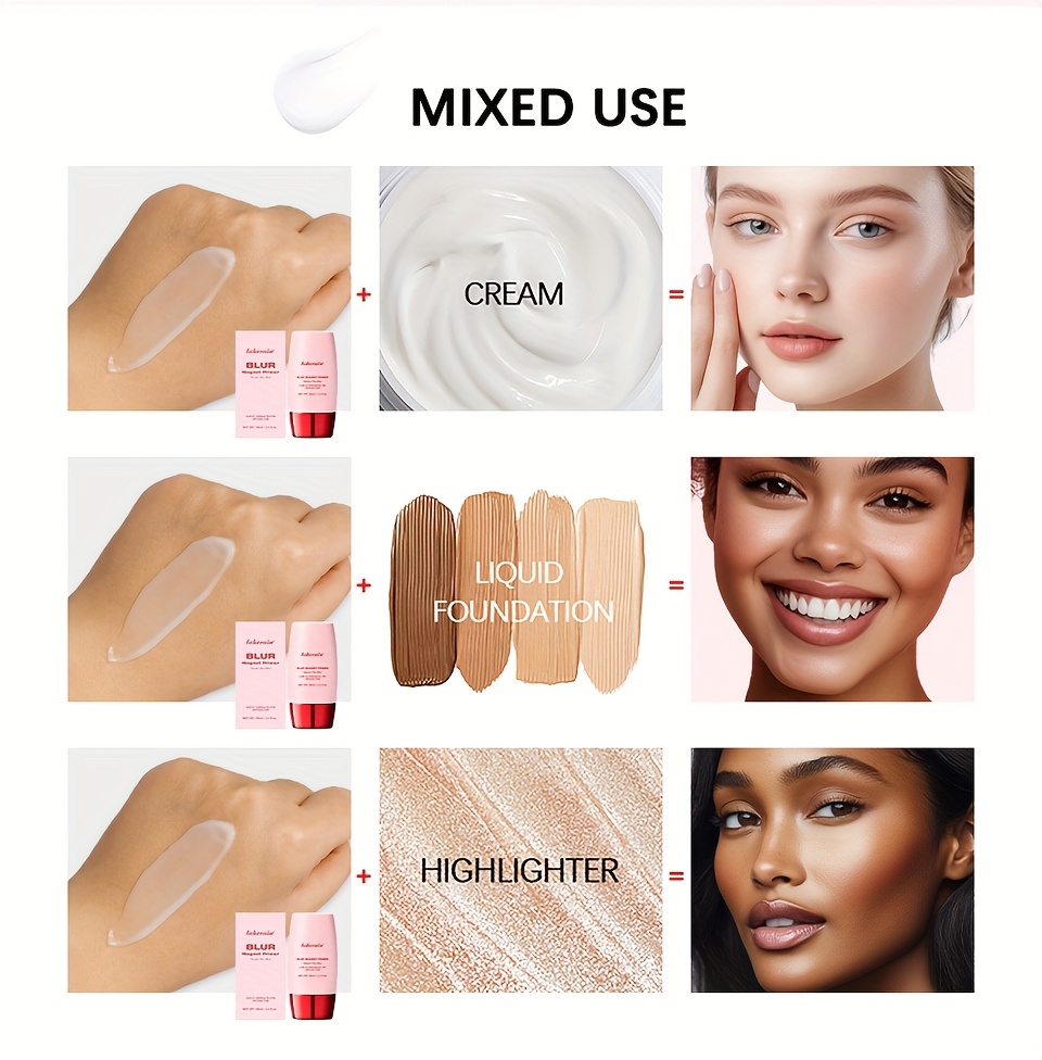 1pc Lakerain Blur Magnet Primer, Matte Finish, Moisturizing Under Makeup, Firming Skin Base, Smooth Application, Light Texture, Niacinamide Enriched, Cream Form, Fair Tone, Lake Rain
