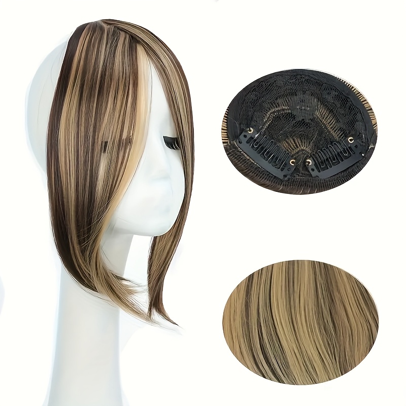 TEMU 1pc Women's Artificial Straight Bangs, Centre Parted Fake Bangs, Suitable For Daily Use, Looks Natural In All , Centre Parted, Realistic