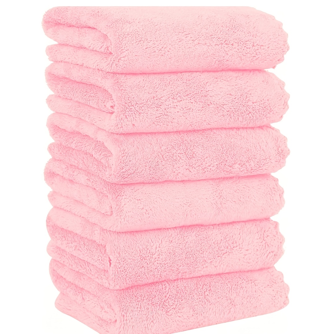 TEMU Lot de 6 serviettes à main ultra-douces à rayures, serviette en microfibre de haute qualité, forte absorption d'eau, serviette à main en velours