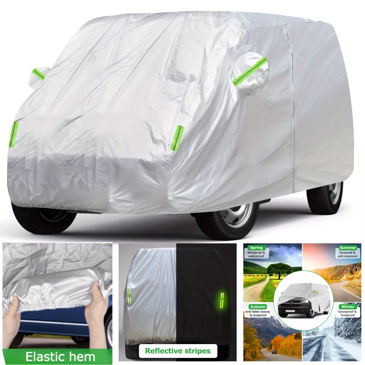 

1pc Universal Fit Polyester Campervan , , And Reflective Strips For Sun, , , - Ford Swb & Lwb, &