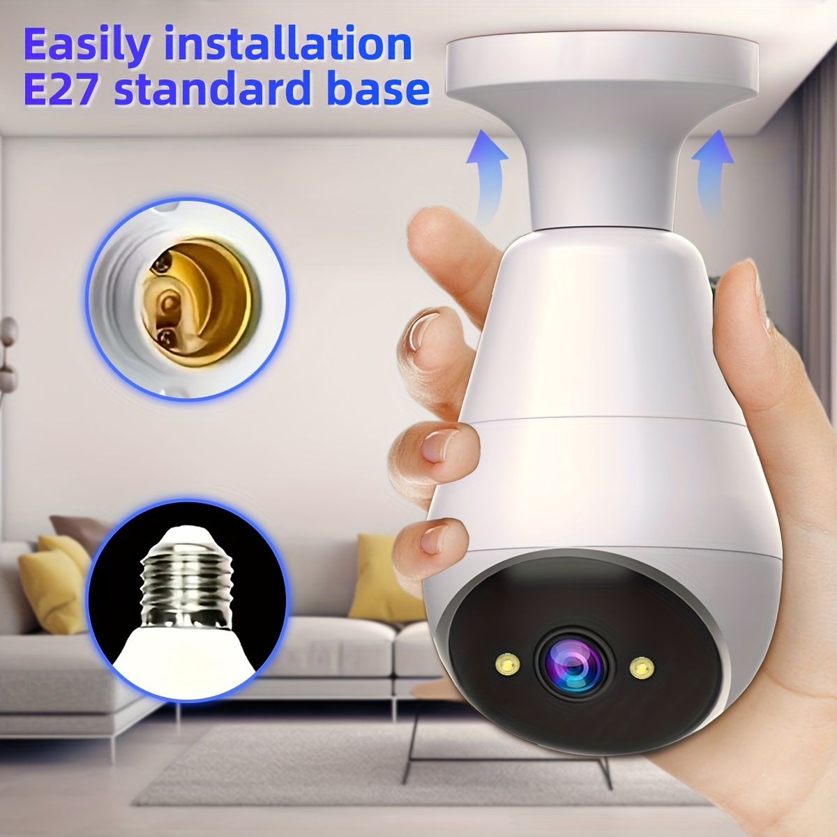 JOOAN Smart HD WiFi Camera with Built-in Light - 3MP E27 Bulb, Day & Night Full Color, Audio Alarm for Nursery/Street/Garage, Home, Suitable details 2