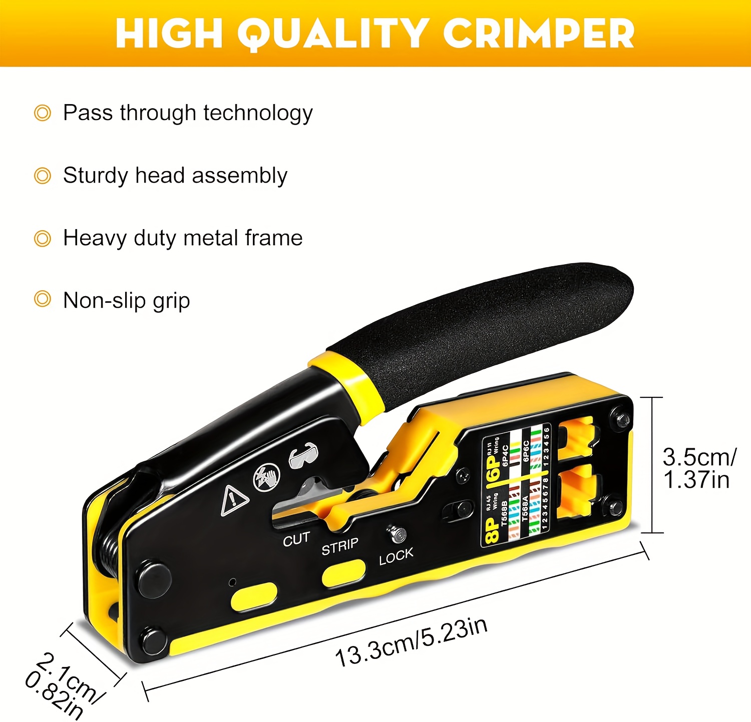 8P6P Multifunctional Dual-Use CAT.6 Through-Hole EZ Super Five And Six Category Crystal Head Portable Network Cable Crimping 11 8P6P Multifunctional Dual-Use CAT.6 Through-Hole EZ Super Five And Six Category Crystal Head Portable Network Cable Crimping