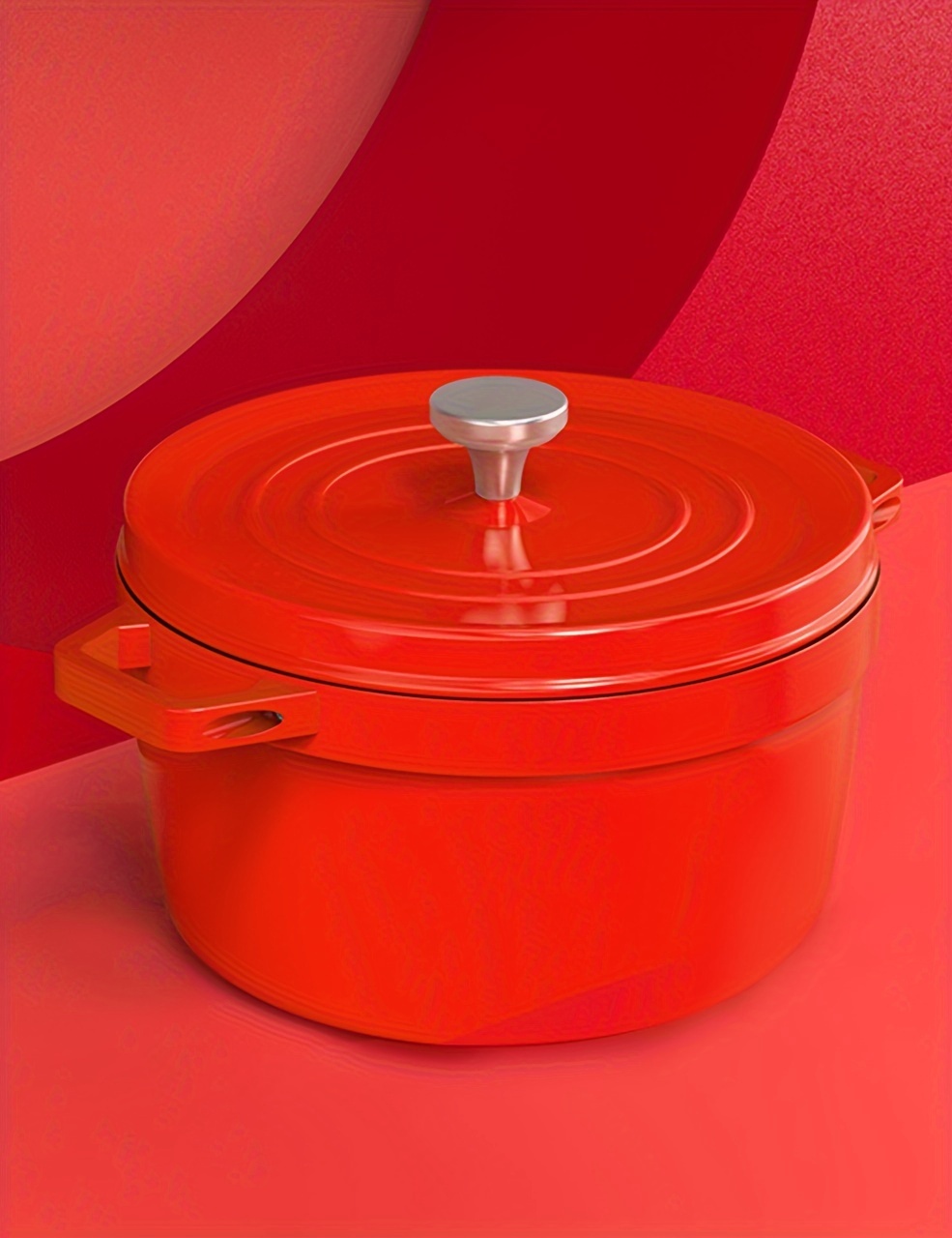 cast iron   with lid 4l 24cm universal gas stovetop and induction compatible   red soup pot for   stew and cooking details 1