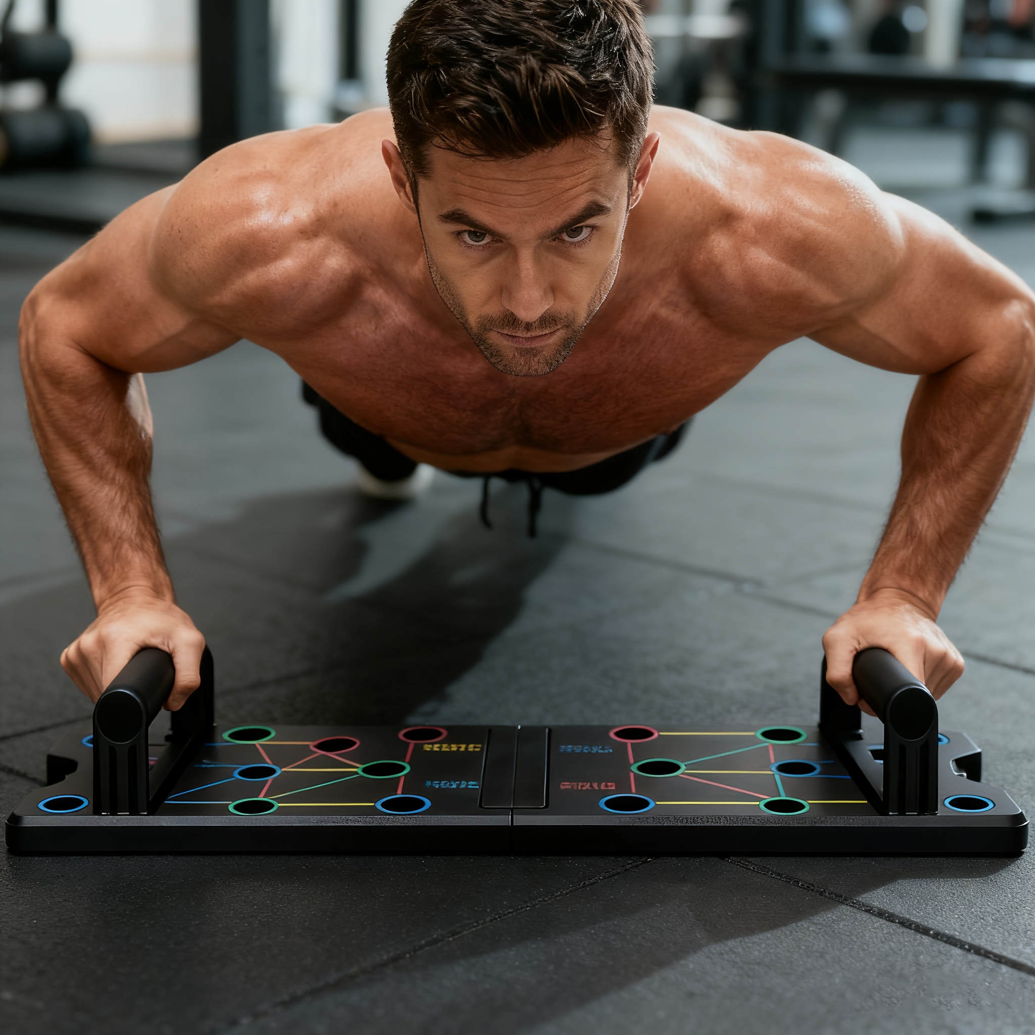E-shop Multifunktionales Push-Up Board Trainingssystem – Hochwertiges Heimfitnessgerät mit rutschfester Oberfläche, geeignet für Core-, Brust-, Arm-,