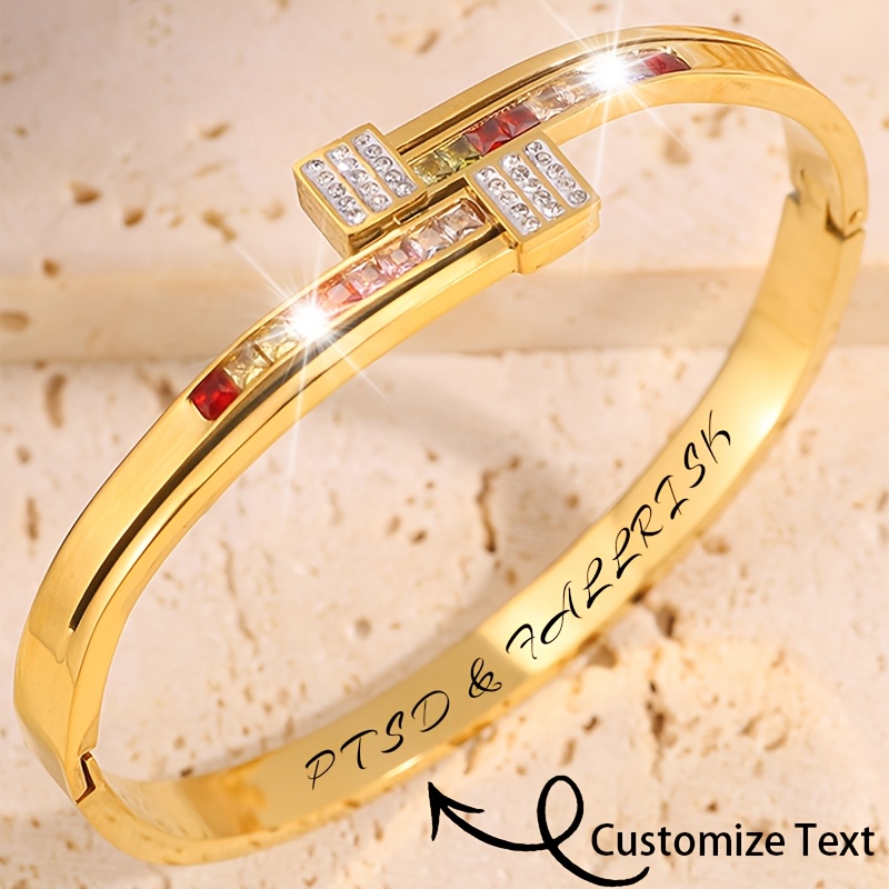 Custom Engraved Stainless Steel Bracelet, Gentle Touch for Outfits